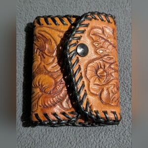 Handcrafted Leather Key Holder with Black Trim